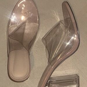 Transparent Women's Slip-On Heels